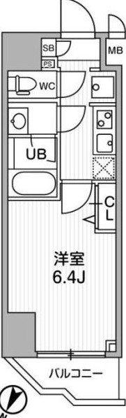 ALTERNA横濱阪東橋(1K/1階)の間取り写真