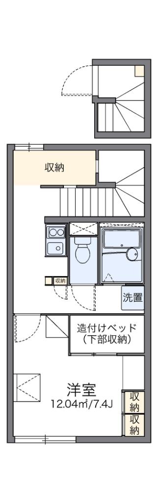 レオパレスエグランティーヌ(1K/2階)の間取り写真