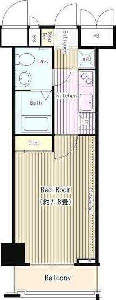 ハイトサーブル川崎(1K/6階)の間取り写真
