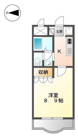 ソレイユ(1K/3階)の間取り写真