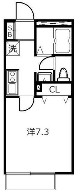 メルベイユ(1K/2階)の間取り写真