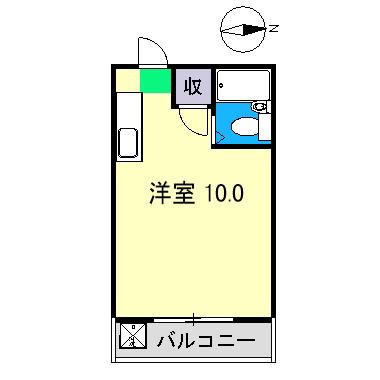コーポマナベ(ワンルーム/1階)の間取り写真