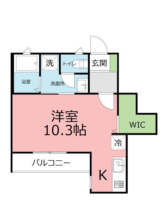 ファーストライフ東大竹(ワンルーム/1階)の間取り写真
