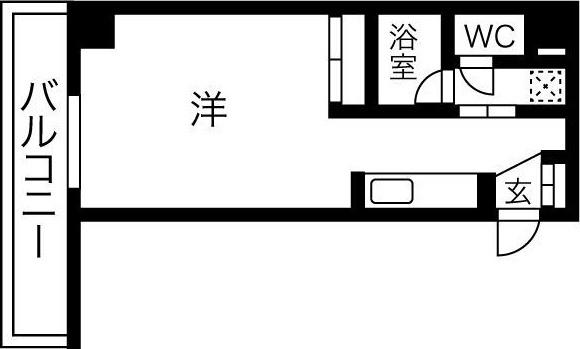 APT-K(1K/3階)の間取り写真