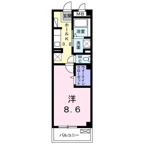 JR関西本線 柏原駅(大阪) 徒歩4分 3階建 築14年(1K/3階)の間取り写真