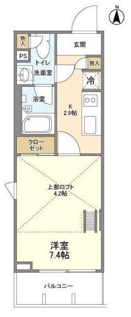 PRIME FORESHITA(1K/1階)の間取り写真