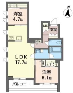 ベラフォレスタ深沢(2LDK/1階)の間取り写真