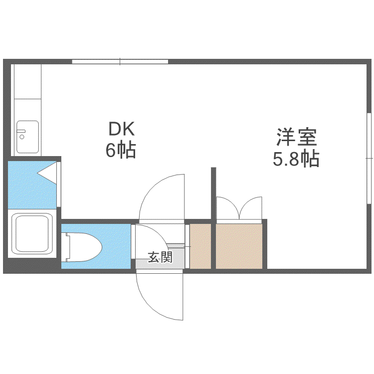クラッセN21(1DK/2階)の間取り写真