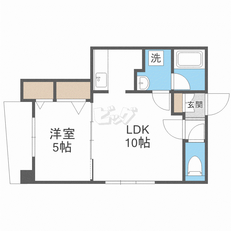 エミネンス南郷14(1LDK/3階)の間取り写真