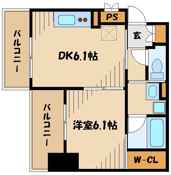 エステムプラザ町田ティアラ(1DK/5階)の間取り写真