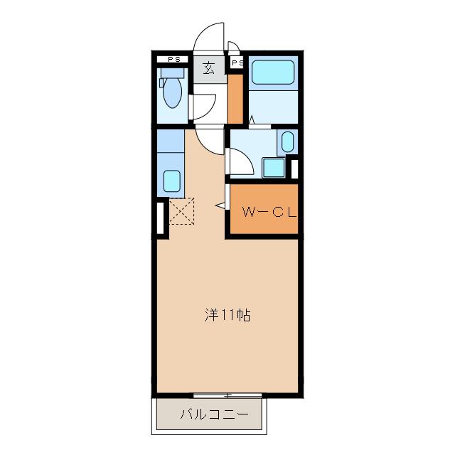リビングタウンえどばし(ワンルーム/1階)の間取り写真