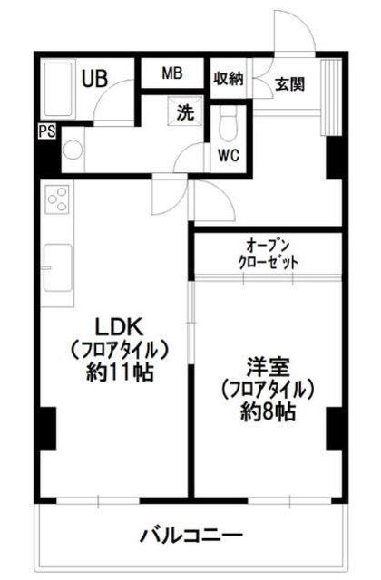 コロネード蕨(1LDK/3階)の間取り写真