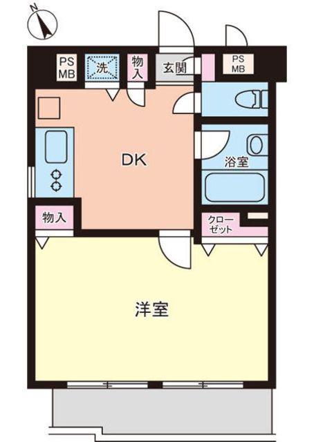 ジェイパーク武蔵小山(1DK/4階)の間取り写真
