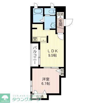 リラフォート ヒルズ(1LDK/2階)の間取り写真