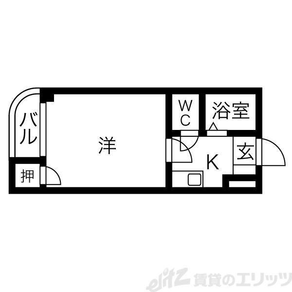 ルシエル淡路(1K/2階)の間取り写真