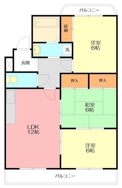 エクセル湘南(3LDK/1階)の間取り写真