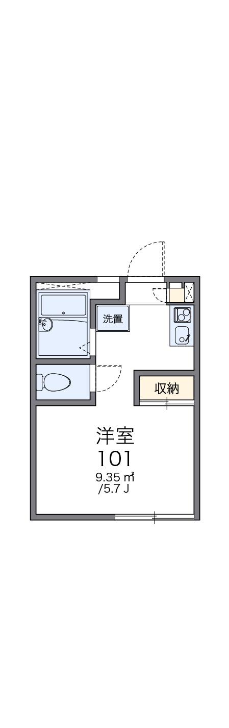 JR中央線 国立駅 徒歩8分 2階建 築25年(1K/2階)の間取り写真