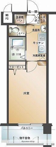 新品きマンション大手門24(1K/7階)の間取り写真