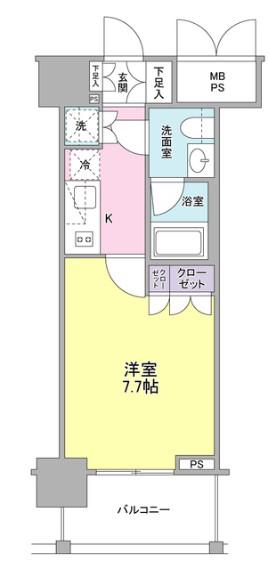 常盤レジデンシア荻窪(1K/6階)の間取り写真