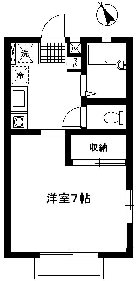 ハーモニー(1K/2階)の間取り写真