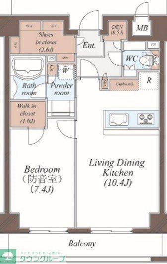Wレジデンス多摩川(1LDK/2階)の間取り写真