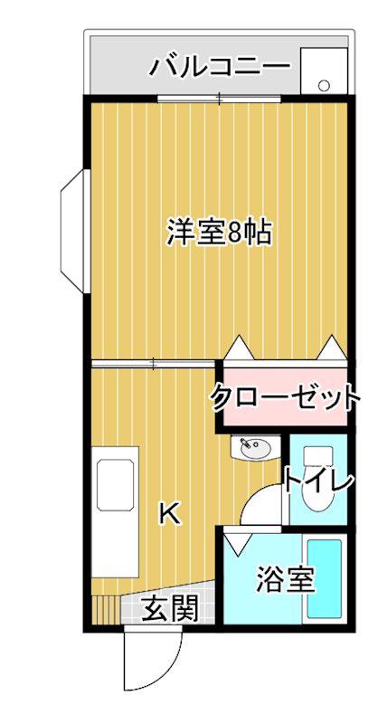 カレンハイツ(1K/1階)の間取り写真