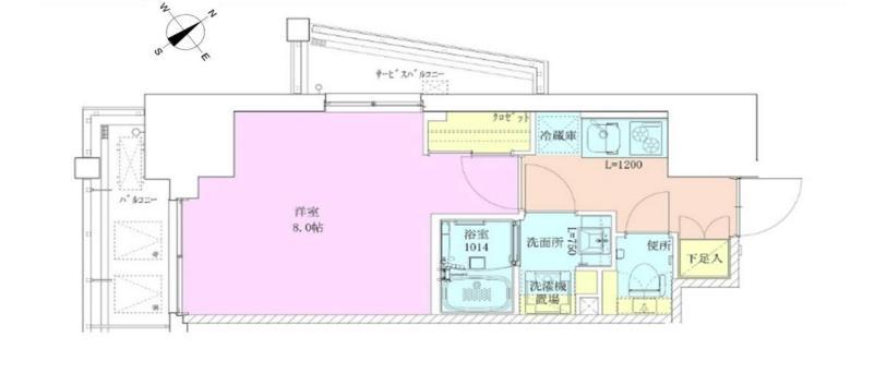 門前仲町レジデンス九番館(1K/7階)の間取り写真