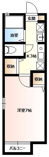 セキホー(1K/2階)の間取り写真