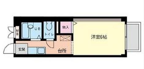 グレイス元町壱番館(ワンルーム/2階)の間取り写真