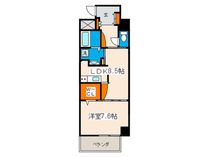 RYUO HILLS(1LDK/6階)の間取り写真
