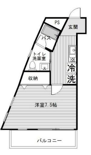 YUKI HOUSE(1K/1階)の間取り写真