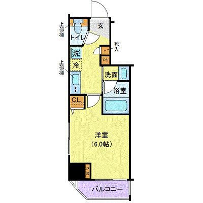 XEBEC大森ウエスト(1K/5階)の間取り写真