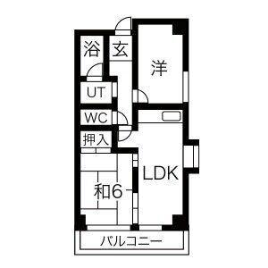SHマンション名東 SOHO可能物件(2LDK/7階)の間取り写真