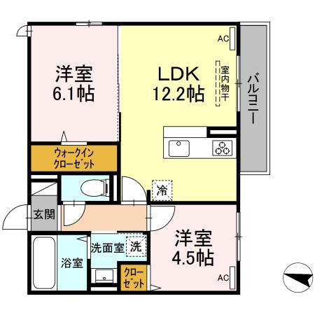 リライズ東雲(2LDK/3階)の間取り写真