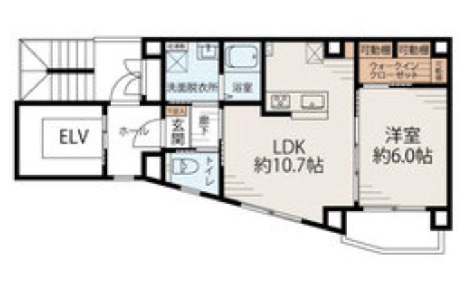 豊島区池袋4丁目マンション(1LDK/1階)の間取り写真