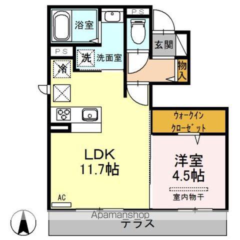 ROSETTA(1LDK/1階)の間取り写真