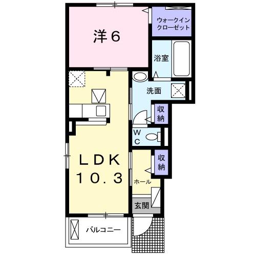 パーチェ II(1LDK/1階)の間取り写真