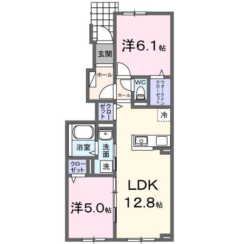 カーチス(2LDK/1階)の間取り写真