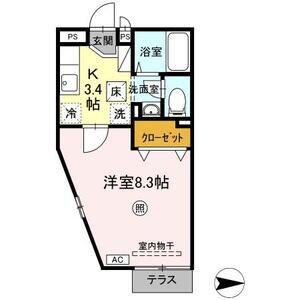 ABITATO台原(1K/1階)の間取り写真