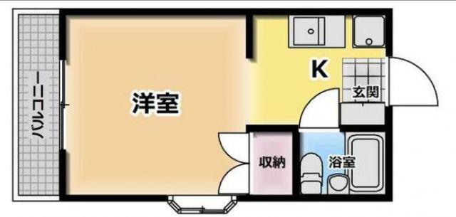 京都ハウジングコーポ善通寺(1K/2階)の間取り写真
