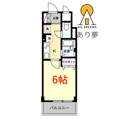 LA PORTE(1K/2階)の間取り写真