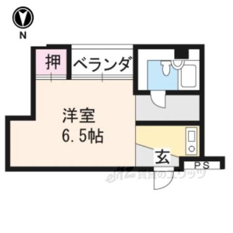 椥辻HSビル(1K/7階)の間取り写真
