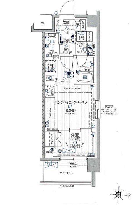 デュオステージ中山(1LDK/3階)の間取り写真