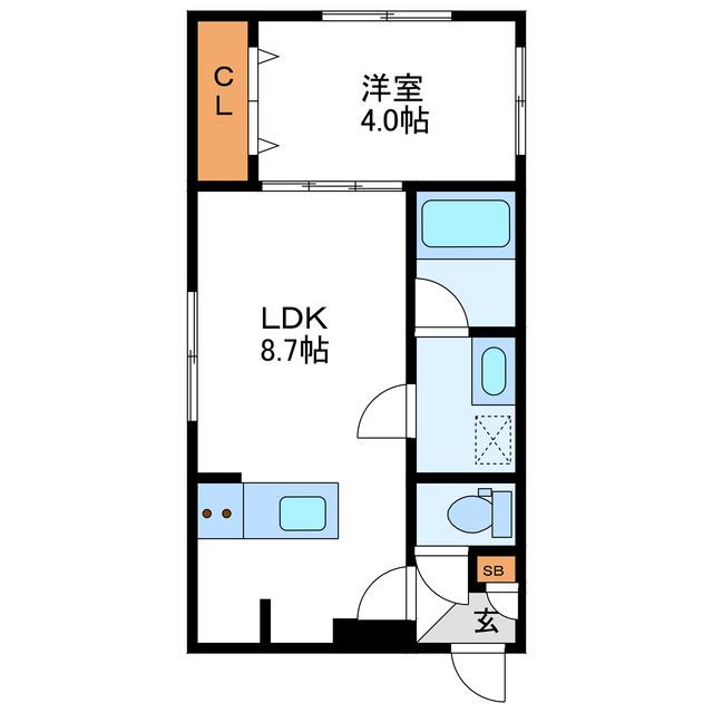 FLANDRE桑園 フランドール桑園(1LDK/3階)の間取り写真