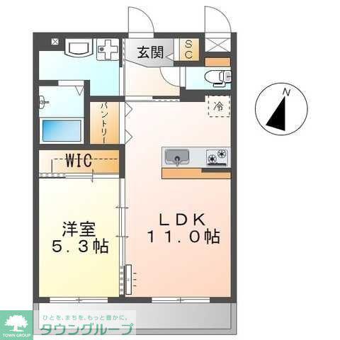 ル ココン(1LDK/2階)の間取り写真