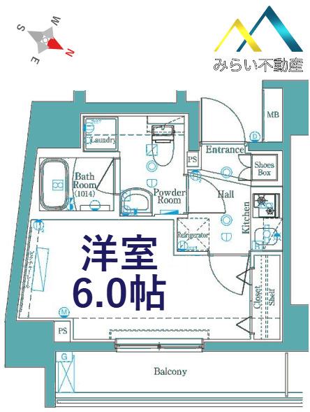ラフィスタ横浜井土ヶ谷(1K/2階)の間取り写真