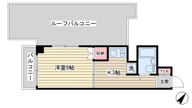 クリスタルパレス(1K/5階)の間取り写真