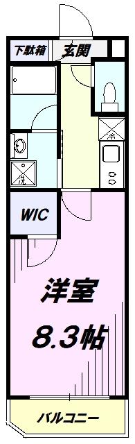 GENOVIA立川(1K/2階)の間取り写真