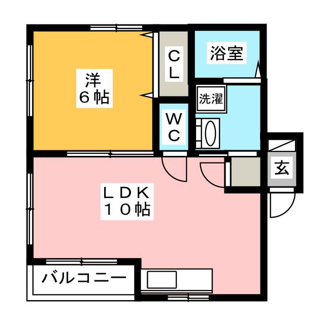 UTGハイム(1LDK/2階)の間取り写真