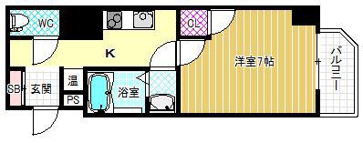 レグゼスタ福島(1K/2階)の間取り写真